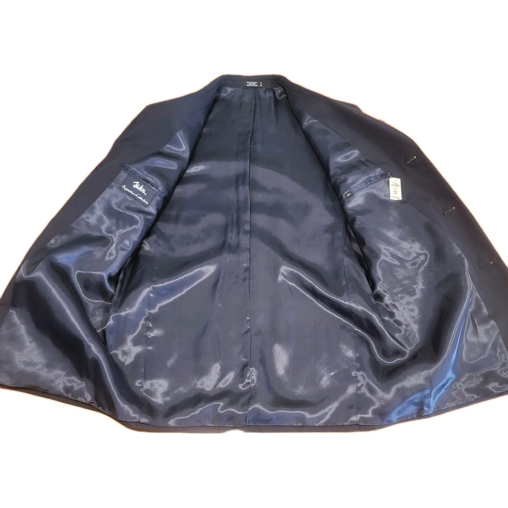 John Weitz Sport Coat Mens 42L Navy Wool Gold Buttons‎ Classic Career Preppy NEW - Picture 7 of 16